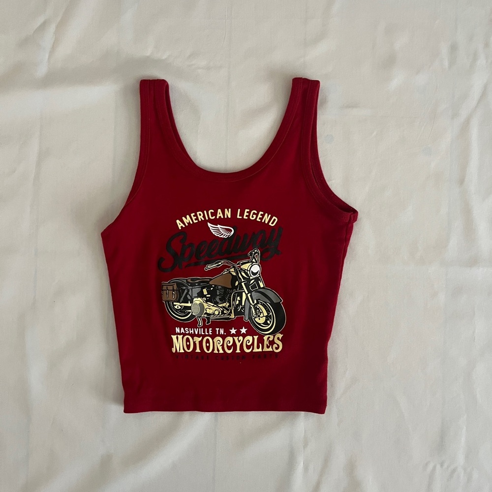 Red American Legend Speedway Obsessive Love Tank Top
